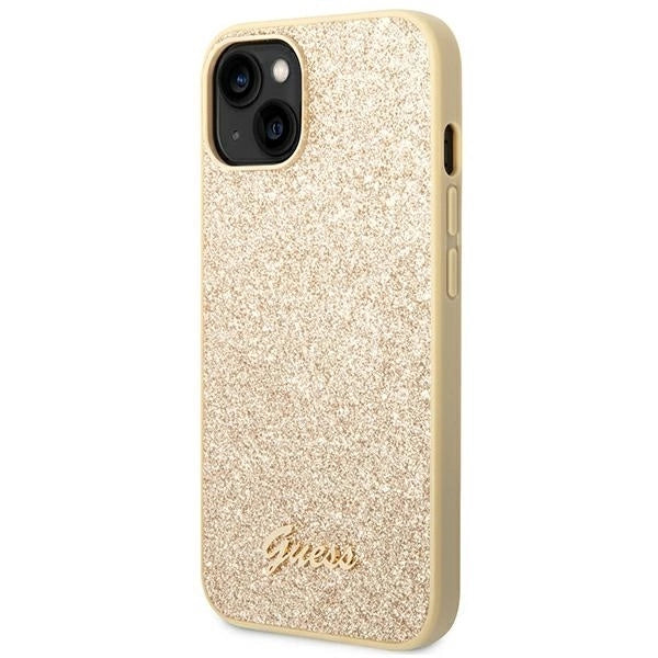 Guess GUHCP14MHGGSHD iPhone 14 Plus 6,7" złoty/gold hard case Glitter Script_1
