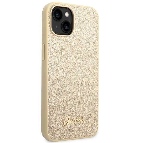 Guess GUHCP14MHGGSHD iPhone 14 Plus 6,7" złoty/gold hard case Glitter Script_3