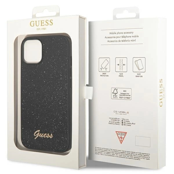 Guess GUHCP14MHGGSHK iPhone 14 Plus 6,7" czarny/black hard case Glitter Script_7