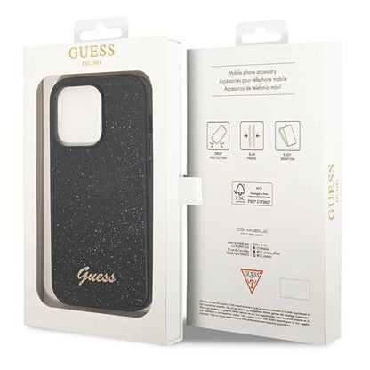 Guess GUHCP14LHGGSHK iPhone 14 Pro 6,1" czarny/black hard case Glitter Script_7