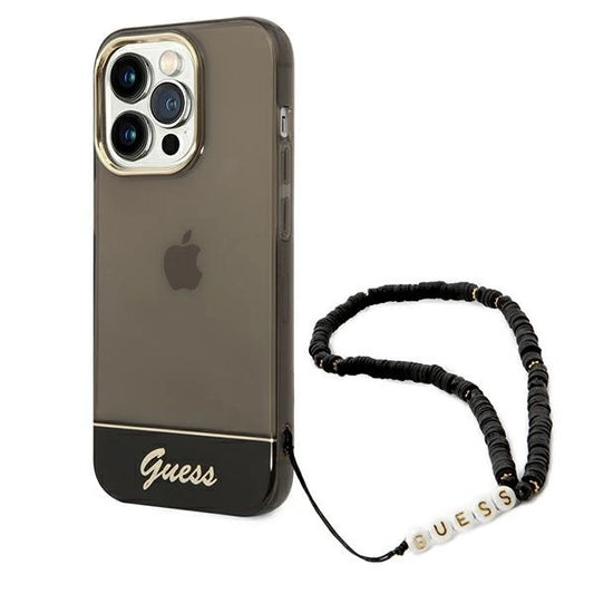 Guess GUHCP14LHGCOHK iPhone 14 Pro 6,1" czarny/black hardcase Translucent Pearl Strap_0