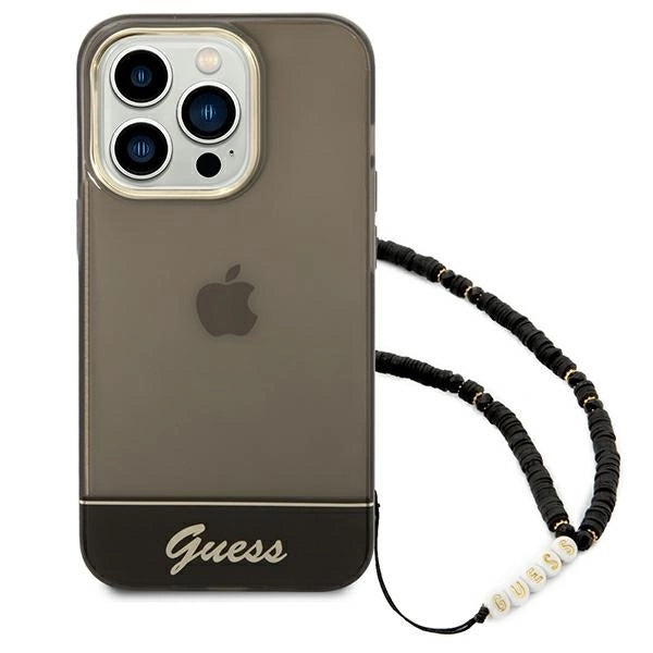 Guess GUHCP14LHGCOHK iPhone 14 Pro 6,1" czarny/black hardcase Translucent Pearl Strap_1