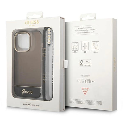 Guess GUHCP14LHGCOHK iPhone 14 Pro 6,1" czarny/black hardcase Translucent Pearl Strap_6