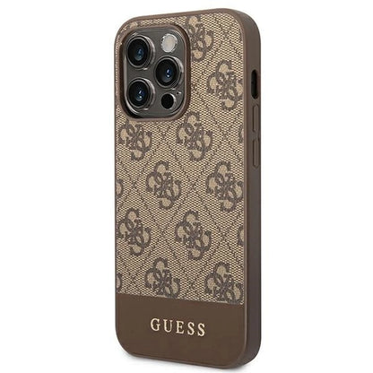 Guess GUHCP14LG4GLBR iPhone 14 Pro 6,1" brązowy/brown hard case 4G Stripe Collection_1