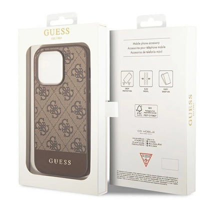 Guess GUHCP14LG4GLBR iPhone 14 Pro 6,1" brązowy/brown hard case 4G Stripe Collection_7