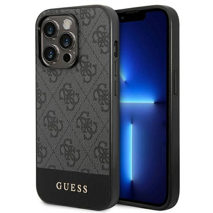 Guess GUHCP14XG4GLGR iPhone 14 Pro Max 6.7" grey/grey hard case 4G Stripe Collection_0