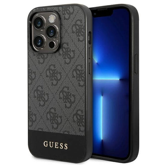 Guess GUHCP14XG4GLGR iPhone 14 Pro Max 6.7" grey/grey hard case 4G Stripe Collection_0