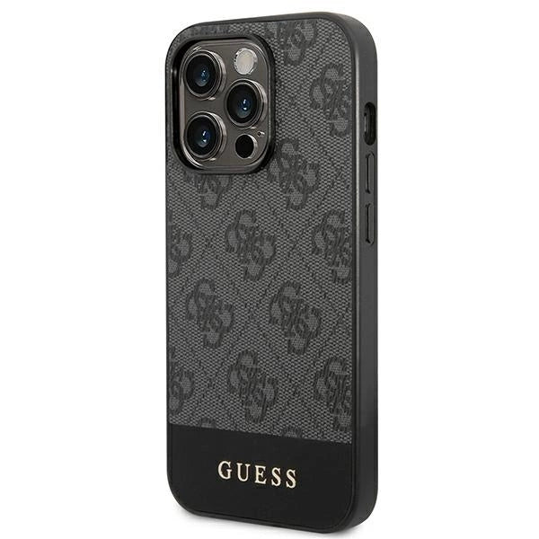 Guess GUHCP14XG4GLGR iPhone 14 Pro Max 6.7" grey/grey hard case 4G Stripe Collection_1
