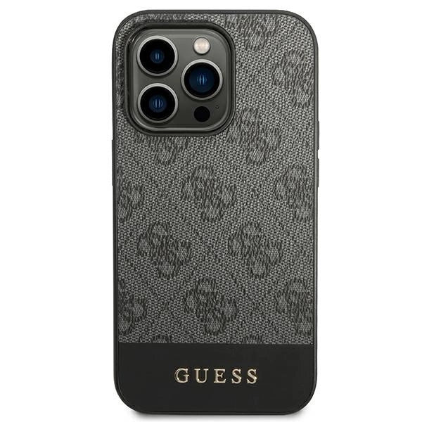 Guess GUHCP14XG4GLGR iPhone 14 Pro Max 6.7" grey/grey hard case 4G Stripe Collection_2