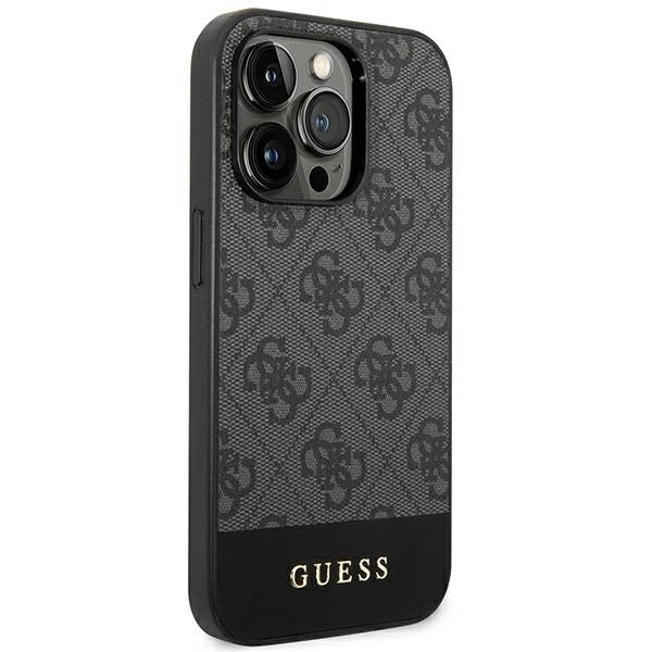 Guess GUHCP14XG4GLGR iPhone 14 Pro Max 6.7" grey/grey hard case 4G Stripe Collection_3