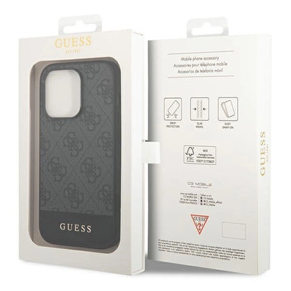 Guess GUHCP14XG4GLGR iPhone 14 Pro Max 6.7" grey/grey hard case 4G Stripe Collection_7