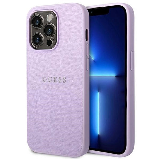 Guess GUHCP14LPSASBPU iPhone 14 Pro 6,1" fioletowy/purple Saffiano Strap_0