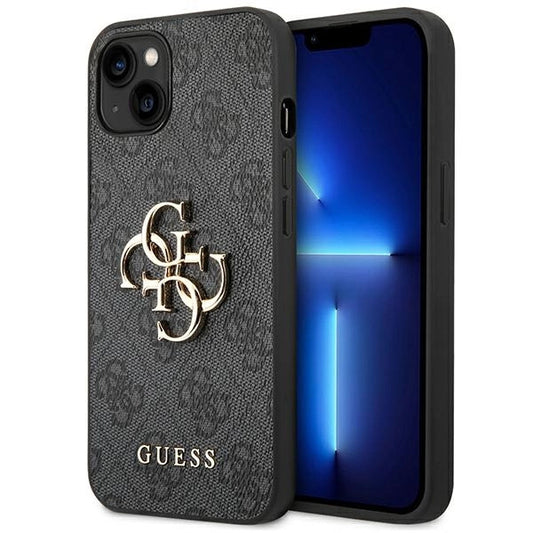 Guess GUHCP14S4GMGGR iPhone 14 6,1" szary/grey hardcase 4G Big Metal Logo_0