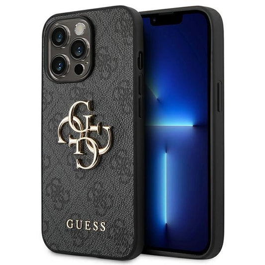 Guess GUHCP14L4GMGGR iPhone 14 Pro 6,1" szary/grey hardcase 4G Big Metal Logo_0