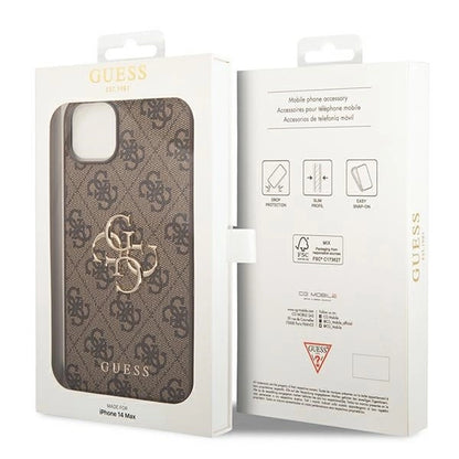 Guess GUHCP14S4GMGBR iPhone 14 6,1" brązowy/brown hardcase 4G Big Metal Logo_7