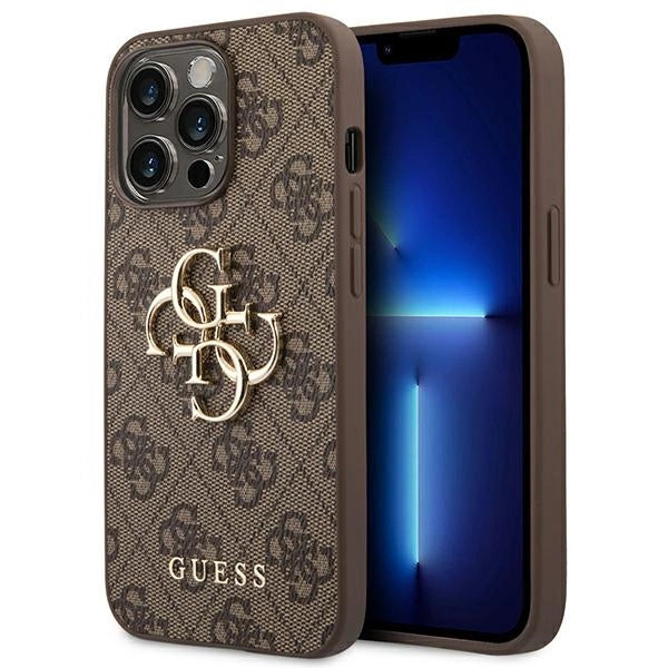 Guess GUHCP14X4GMGBR iPhone 14 Pro Max 6,7" brązowy/brown hardcase 4G Big Metal Logo_0