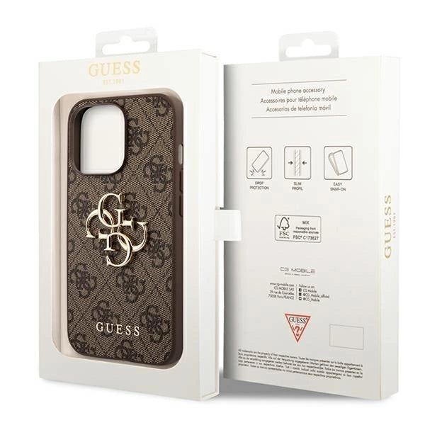 Guess GUHCP14X4GMGBR iPhone 14 Pro Max 6,7" brązowy/brown hardcase 4G Big Metal Logo_7