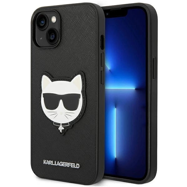 Karl Lagerfeld KLHCP14MSAPCHK iPhone 14 Plus 6,7" hardcase czarny/black Saffiano Choupette Head Patch_0