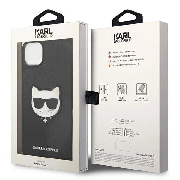 Karl Lagerfeld KLHCP14MSAPCHK iPhone 14 Plus 6,7" hardcase czarny/black Saffiano Choupette Head Patch_7
