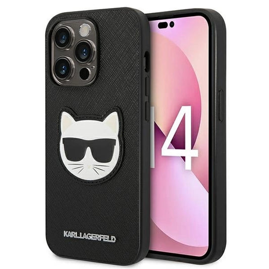 Karl Lagerfeld KLHCP14XSAPCHK iPhone 14 Pro Max 6,7" hardcase czarny/black Saffiano Choupette Head Patch_0
