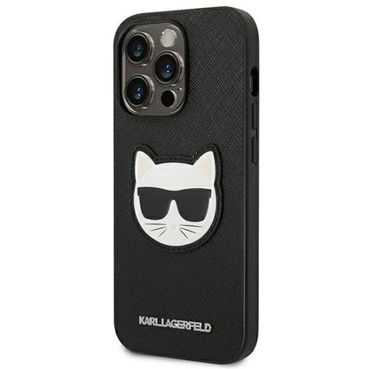 Karl Lagerfeld KLHCP14XSAPCHK iPhone 14 Pro Max 6,7" hardcase czarny/black Saffiano Choupette Head Patch_1