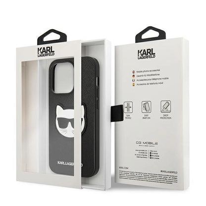 Karl Lagerfeld KLHCP14XSAPCHK iPhone 14 Pro Max 6,7" hardcase czarny/black Saffiano Choupette Head Patch_7