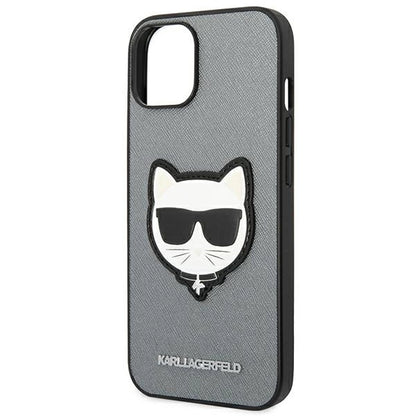 Karl Lagerfeld KLHCP14MSAPCHG iPhone 14 Plus 6,7" hardcase srebrny/silver Saffiano Choupette Head Patch_5