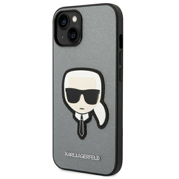 Karl Lagerfeld KLHCP14MSAPKHG iPhone 14 Plus 6,7" srebrny/silver hardcase Saffiano Karl`s Head Patch_1