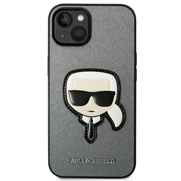 Karl Lagerfeld KLHCP14MSAPKHG iPhone 14 Plus 6,7" srebrny/silver hardcase Saffiano Karl`s Head Patch_2