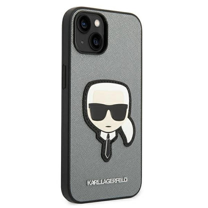 Karl Lagerfeld KLHCP14MSAPKHG iPhone 14 Plus 6,7" srebrny/silver hardcase Saffiano Karl`s Head Patch_3