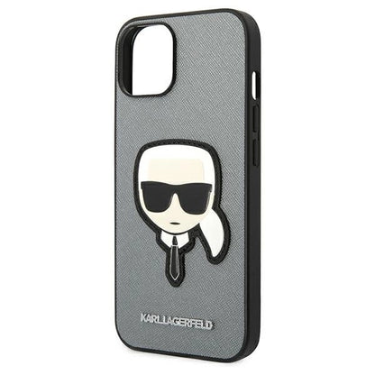 Karl Lagerfeld KLHCP14MSAPKHG iPhone 14 Plus 6,7" srebrny/silver hardcase Saffiano Karl`s Head Patch_5