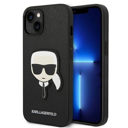 Karl Lagerfeld KLHCP14MSAPKHK iPhone 14 Plus 6,7" czarny/black hardcase Saffiano Karl`s Head Patch_0