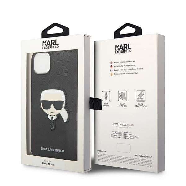 Karl Lagerfeld KLHCP14MSAPKHK iPhone 14 Plus 6,7" czarny/black hardcase Saffiano Karl`s Head Patch_7