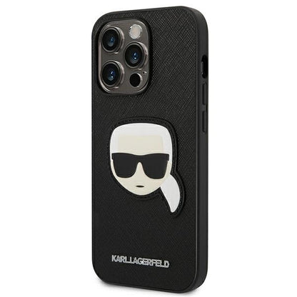 Karl Lagerfeld KLHCP14LSAPKHK iPhone 14 Pro 6,1" czarny/black hardcase Saffiano Karl`s Head Patch_1
