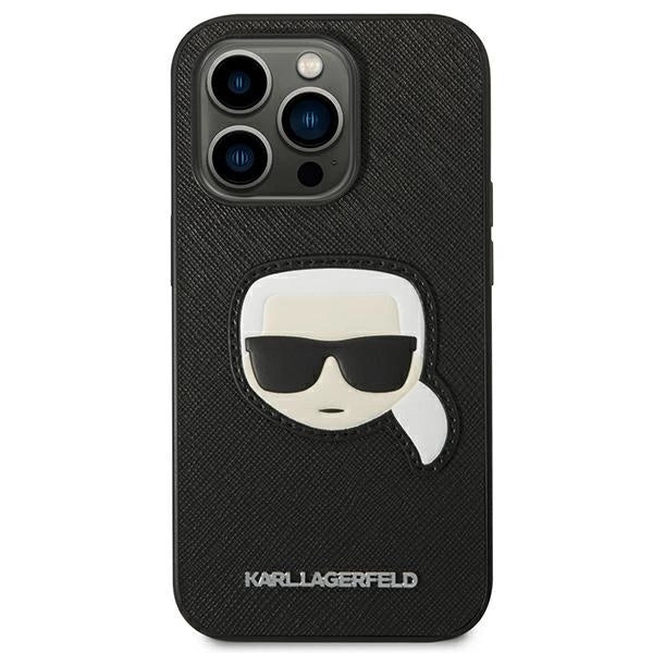 Karl Lagerfeld KLHCP14LSAPKHK iPhone 14 Pro 6,1" czarny/black hardcase Saffiano Karl`s Head Patch_2