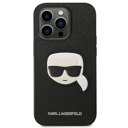 Karl Lagerfeld KLHCP14LSAPKHK iPhone 14 Pro 6,1" czarny/black hardcase Saffiano Karl`s Head Patch_2