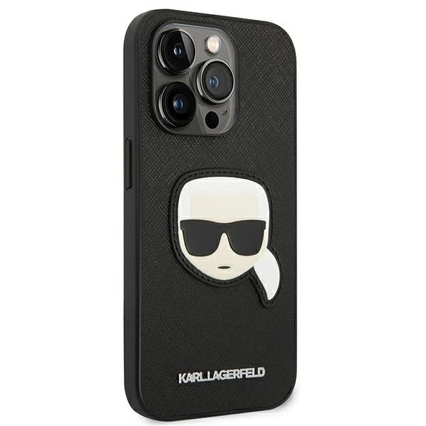 Karl Lagerfeld KLHCP14LSAPKHK iPhone 14 Pro 6,1" czarny/black hardcase Saffiano Karl`s Head Patch_3