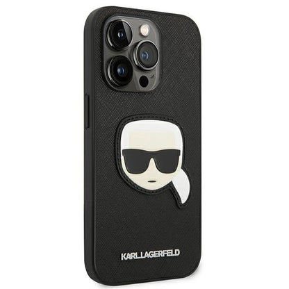 Karl Lagerfeld KLHCP14LSAPKHK iPhone 14 Pro 6,1" czarny/black hardcase Saffiano Karl`s Head Patch_3