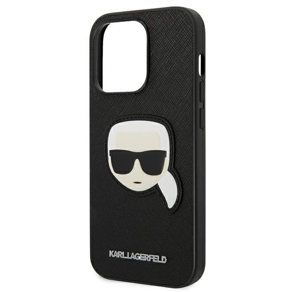 Karl Lagerfeld KLHCP14LSAPKHK iPhone 14 Pro 6,1" czarny/black hardcase Saffiano Karl`s Head Patch_5