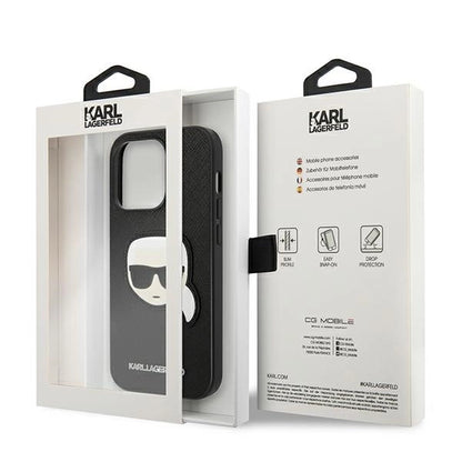 Karl Lagerfeld KLHCP14LSAPKHK iPhone 14 Pro 6,1" czarny/black hardcase Saffiano Karl`s Head Patch_7