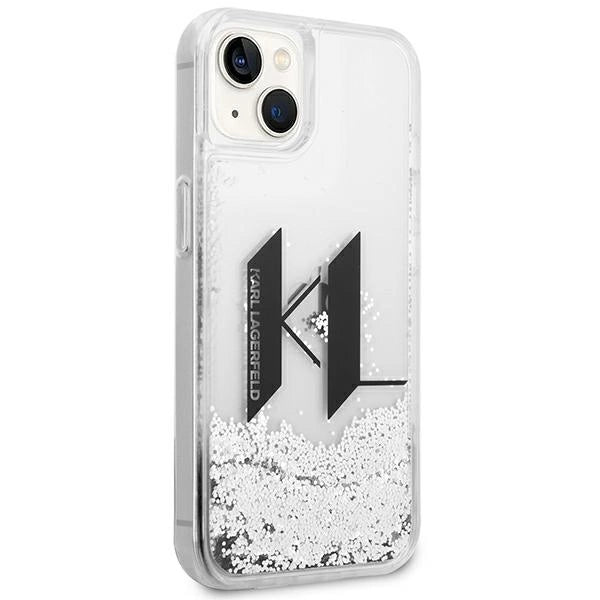 Karl Lagerfeld KLHCP14SLBKLCS iPhone 14 6,1" srebrny/silver hardcase Liquid Glitter Big KL_3