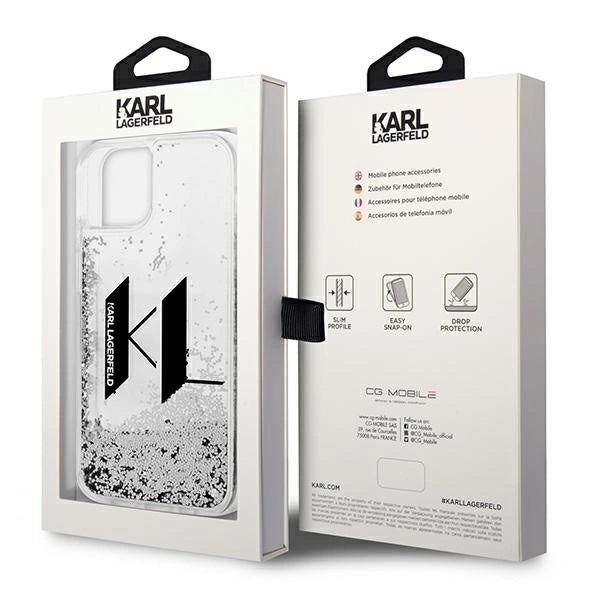 Karl Lagerfeld KLHCP14SLBKLCS iPhone 14 6,1" srebrny/silver hardcase Liquid Glitter Big KL_7