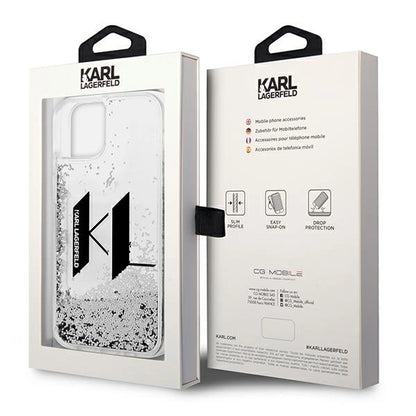 Karl Lagerfeld KLHCP14SLBKLCS iPhone 14 6,1" srebrny/silver hardcase Liquid Glitter Big KL_7