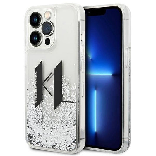 Karl Lagerfeld KLHCP14LLBKLCS iPhone 14 Pro 6,1" srebrny/silver hardcase Liquid Glitter Big KL_0