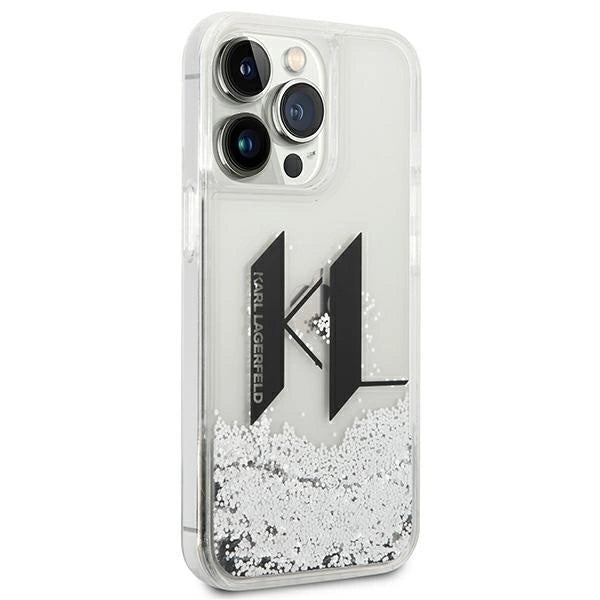 Karl Lagerfeld KLHCP14LLBKLCS iPhone 14 Pro 6,1" srebrny/silver hardcase Liquid Glitter Big KL_3