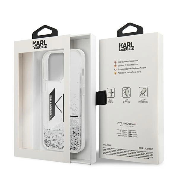Karl Lagerfeld KLHCP14LLBKLCS iPhone 14 Pro 6,1" srebrny/silver hardcase Liquid Glitter Big KL_7