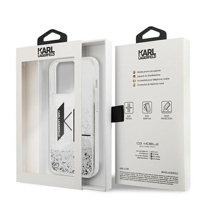 Karl Lagerfeld KLHCP14LLBKLCS iPhone 14 Pro 6,1" srebrny/silver hardcase Liquid Glitter Big KL_7
