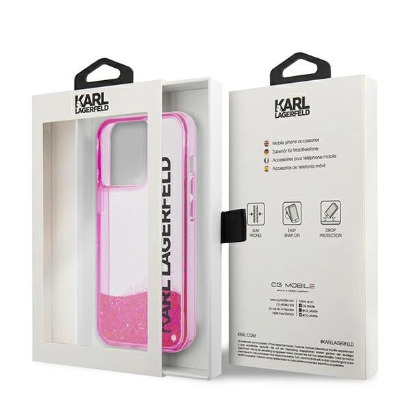 Karl Lagerfeld KLHCP14LLCKVF iPhone 14 Pro 6,1" różowy/pink hardcase Liquid Glitter Elong_7