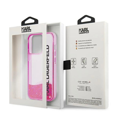 Karl Lagerfeld KLHCP14LLCKVF iPhone 14 Pro 6,1" różowy/pink hardcase Liquid Glitter Elong_7