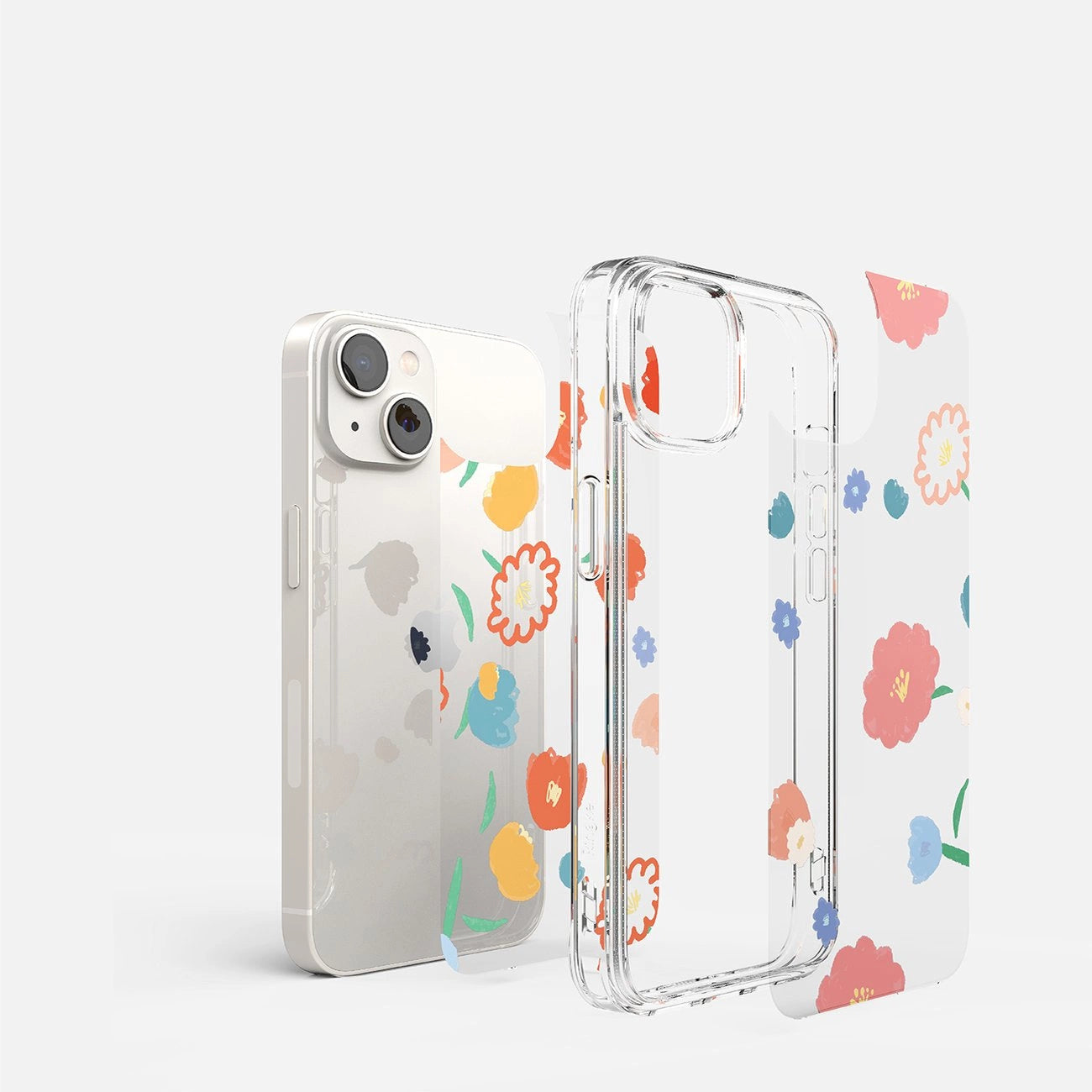 Ringke Fusion Design Armored Sleeve Cover with Gel Frame for iPhone 14 Plus transparent (Floral) (FD637E31)_4